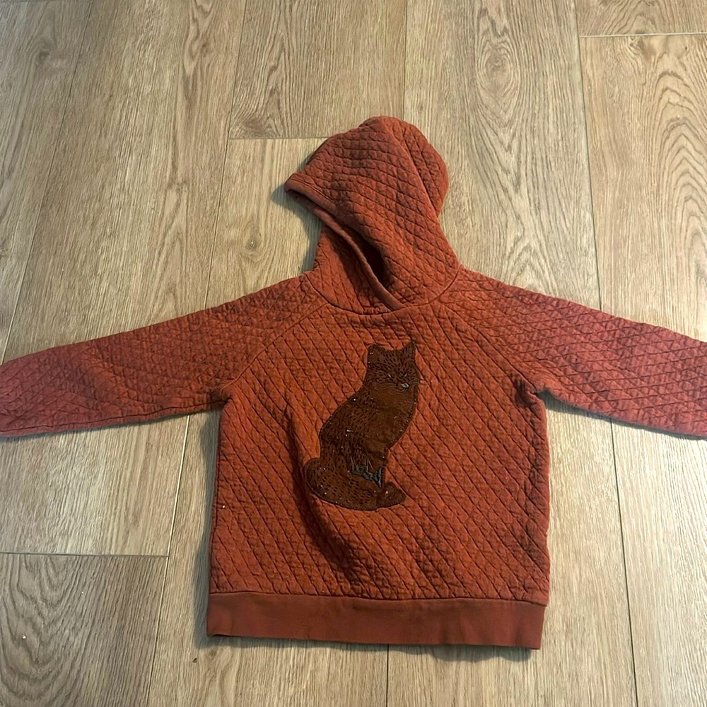 Orange quilted hoodie
